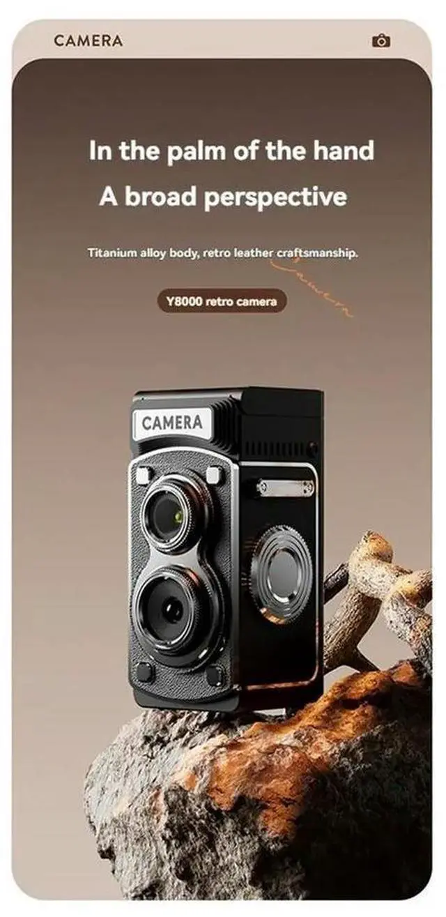 Alt view image 2 of 6 - Retro Digital Camera with 1.4 Inch Screen Hand Crank Video 8MP Photo Compact Vintage CCD Camera for Birthday Gift