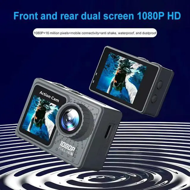 Alt view image 3 of 6 - Action Camera 30m Waterproof Exercise Video Recorder 120° Wide Angle Sport Camcorder with Accessories Kit