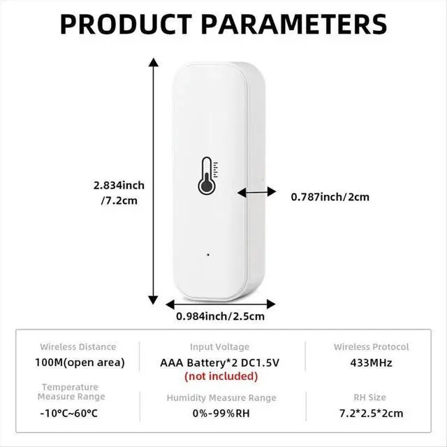 Alt view image 2 of 6 - Temperature Humidity Monitor with Sensor APP Remote Control Digital Temperature Humidity Sensor Voice Control