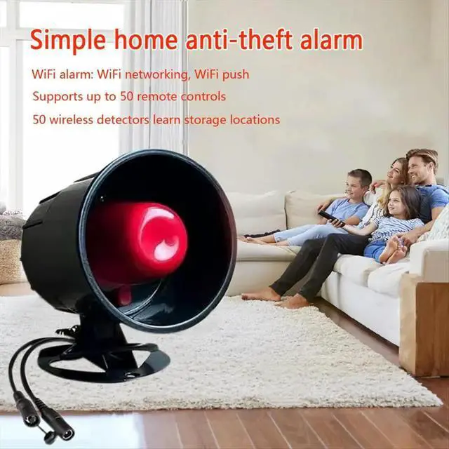 Alt view image 2 of 6 - Home Security System 433Mhz Alarm Siren Easy Installation Ideal for Home and Office Safety US Plug