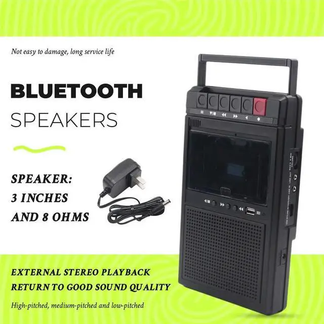 Alt view image 2 of 6 - Multifunction Retro Handheld Tape USB Player Cassette Recorder Music Player Built-in Bluetooth Speakers