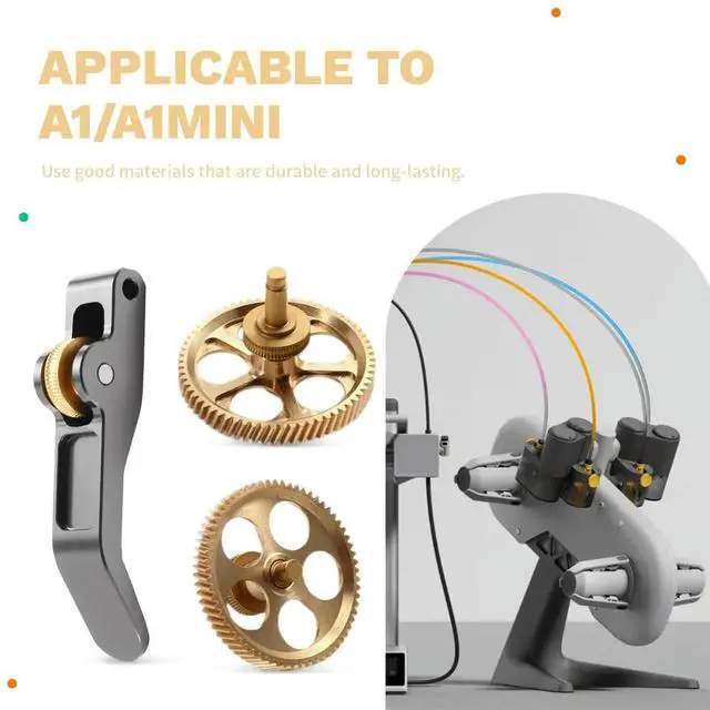 Main image of 2 Set All-l Extruder Gear Kit for A1/A1mini Claw Gear RNC Nano-Coated Hardened Steel Helical Gear Wear