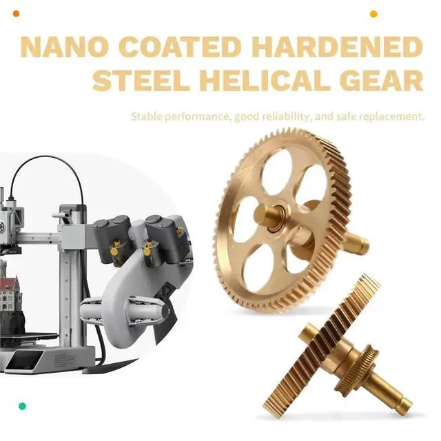Alt view image 2 of 6 - 2 Set All-l Extruder Gear Kit for A1/A1mini Claw Gear RNC Nano-Coated Hardened Steel Helical Gear Wear