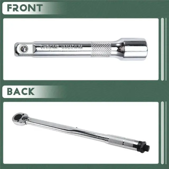 Alt view image 2 of 6 - 5pcs Torque Wrench Set Adjustable Wrench Tool Kit for Car Repair Maintenance Garage Mechanical with Extension Sockets