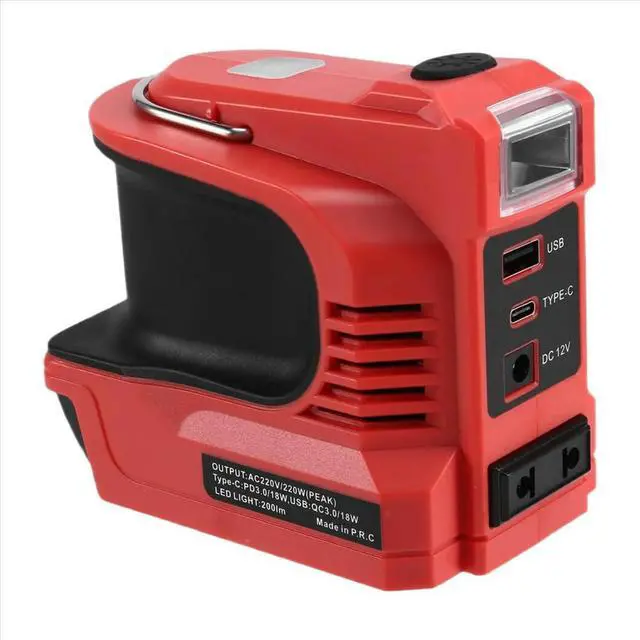 Alt view image 3 of 6 - Inverter Converter 220W Power Inverter for Einhell 18V Li-Ion with LED Light Inverter Power Station EU PLUG