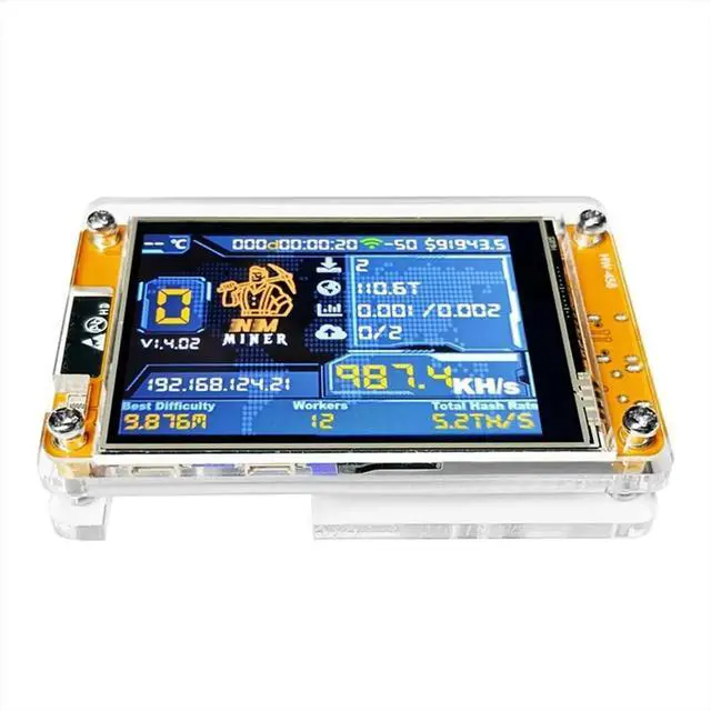 Main image of NMMiner NerdMiner Upgraded Harshrate 987KH/S 2.8 Inch Display Bitcoin Crypto Solo Lottery Miner NerdMiner