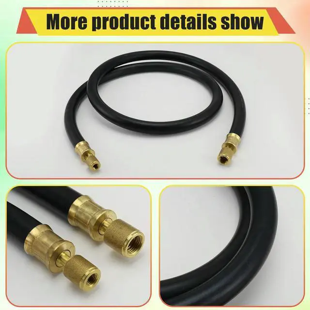 Main image of High-Flow Refrigerant Hose, Black, 6ft, 1/2inch Diameter, 3/8inch to 1/4inch Fitting