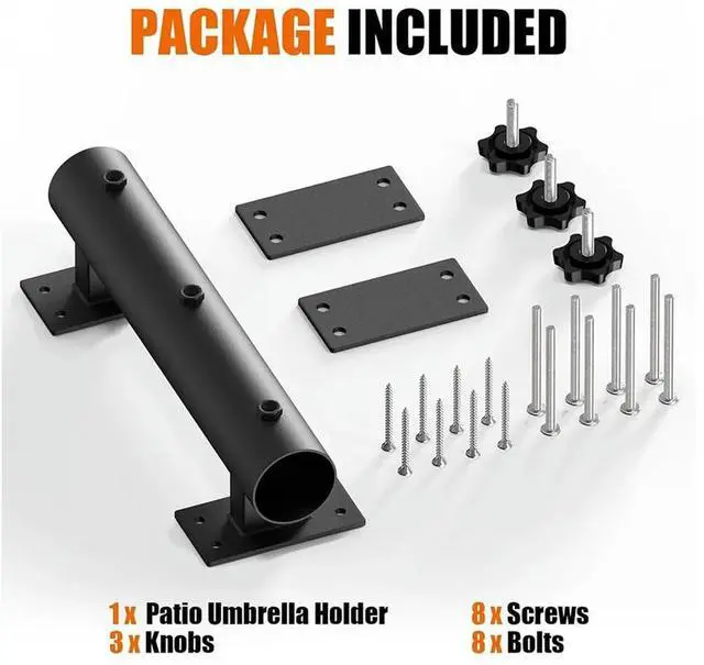 Main image of Patio Umbrella Holder Heavy Duty Deck Umbrella Mount, Adjustable Umbrella Holder for Deck Railing,Courtyard Balcony