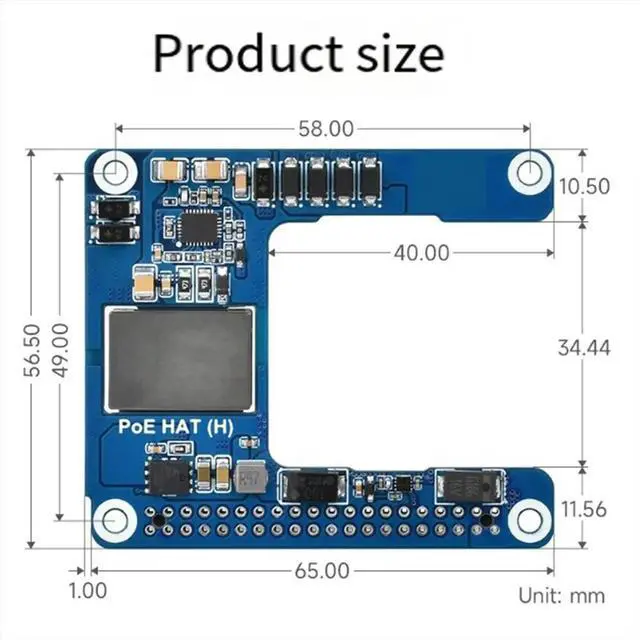 Main image of For Raspberry Pi 5/CM5 PoE HAT Power over Ethernet HAT(H) 5V 5A Support 802.3af/At with Case for RPI 5/CM5