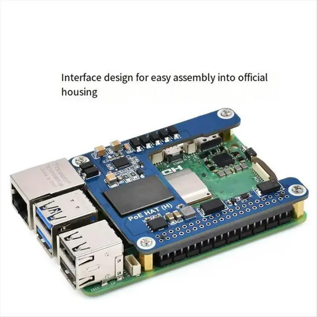 Alt view image 2 of 6 - For Raspberry Pi 5/CM5 PoE HAT Power over Ethernet HAT(H) 5V 5A Support 802.3af/At with Case for RPI 5/CM5