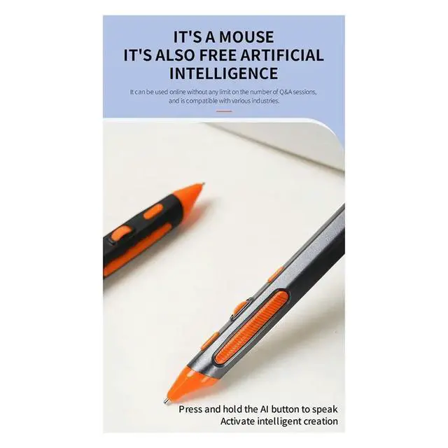 Alt view image 3 of 6 - 2-in-1 Writing Pen Mouse AI Voice Translation Type-C Dual Mode 2.4G+Bluetooth PPT Flip for Desktop Laptops