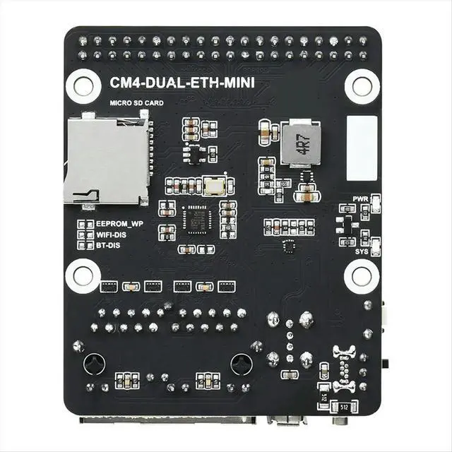 Alt view image 2 of 6 - MINI Dual Ethernet CM4 Carrier Board for RPI Raspberry Pi Compute Module 4 Lite EMMC Expansion Base Board
