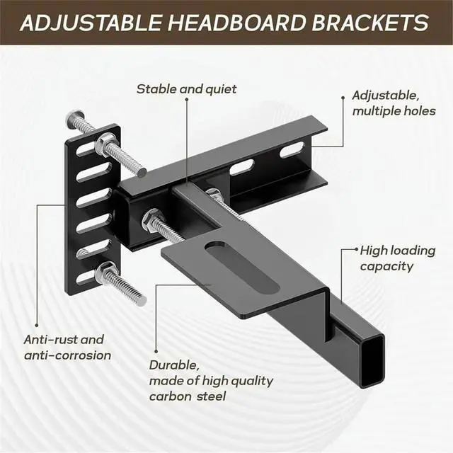 Alt view image 3 of 6 - Heavy Duty Headboard Bracket Kit, Universal Bed Frame Stabilizer , Fits Twin Full Queen Size