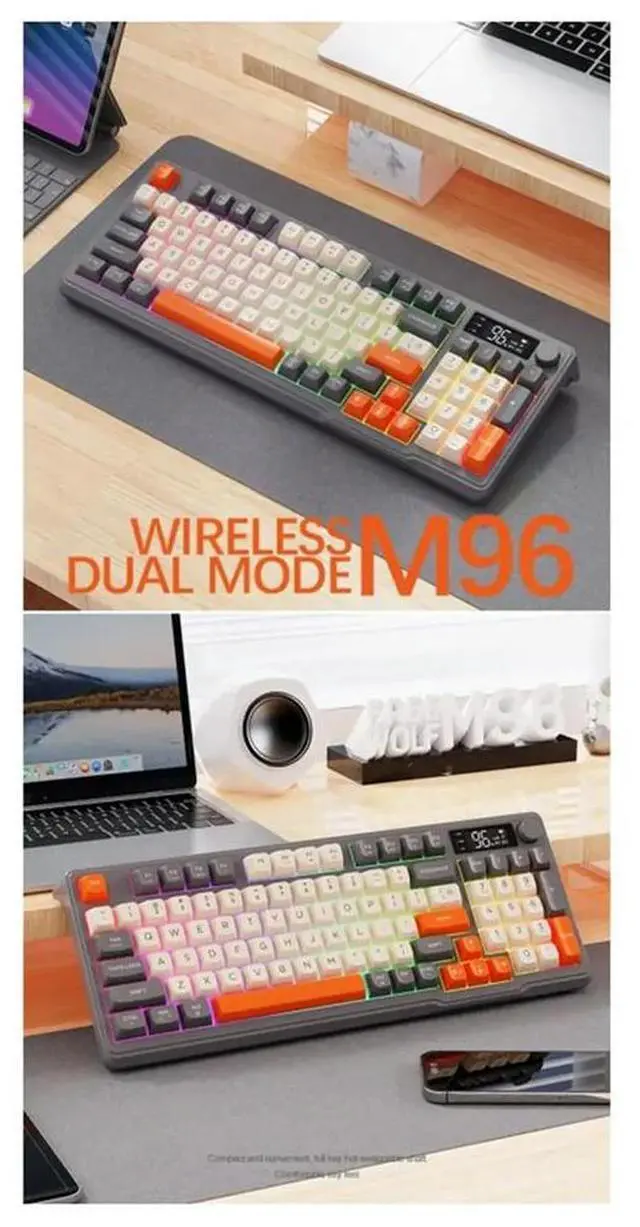 Main image of M96 Mechanical Keyboard Bluetooth Dual Mode Connection with Multimedia Knob,Colorful Backlight