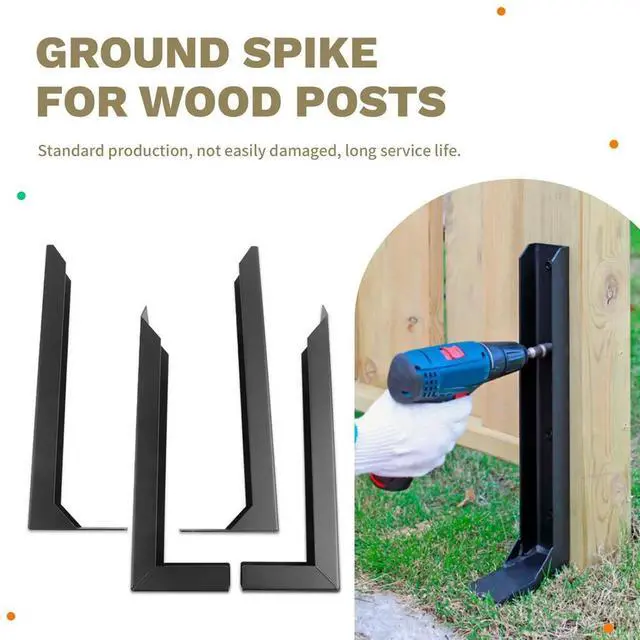 Main image of Fence Post Repair Kit,Heavy Duty Steel Fence Post Anchor Ground Spike ,Quick Fix Broken/Leaning Wood Posts(2-Pack)