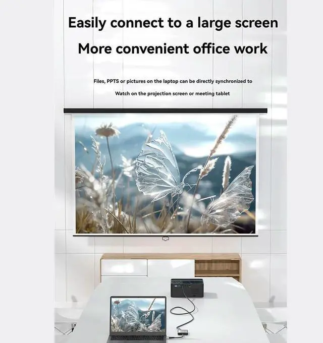 Alt view image 3 of 6 - 4-in-1 Type-C Docking Station to Dual HDMI-Compatible + USB 3.0 PD Adapter Cable C HUB Converter Screen Mirroring Device
