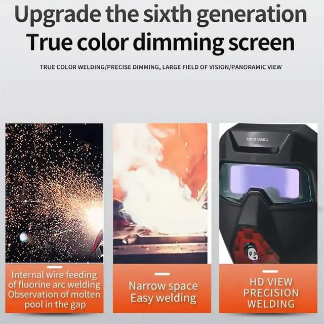 Alt view image 2 of 6 - True Color Auto-Dimming Welded Head Goggles,4/5-9/9-13 with Grinding, Suitable for TIG MIG ARC Plasma Cutting