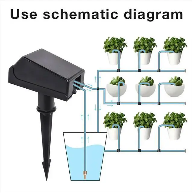 Alt view image 3 of 6 - Solar Automatic Irrigation Timer Drip Irrigation Water Pump Control Watering System for Garden Lawn Pot 2000mAh