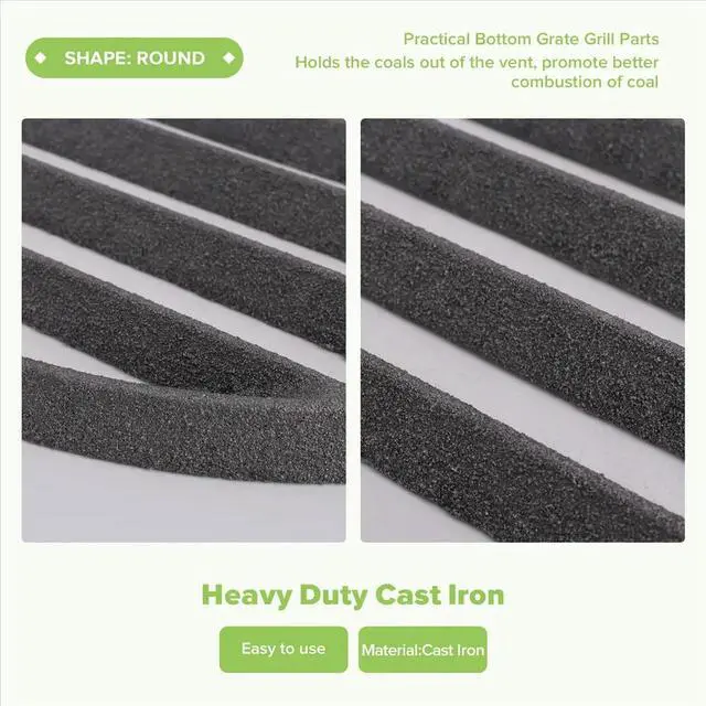 Alt view image 2 of 6 - Cast Iron Bottom Fire Grate Round BBQ Grill Grate, High Heat Charcoal Plate Bottom Grate Grill Parts 11 Inch