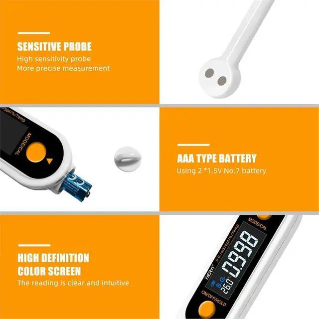 Alt view image 3 of 6 - 5-in-1 Food Salinity Meter S.G EC TDS Temp Tester High-Precision Salt Meter for Broth Sauces Pickled Foods