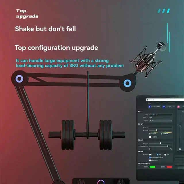 Main image of Mic Stand Universal Microphone Long Arm Stand Load Bearing Bracket with 5/8 Conversion Screw 360 ° Rotation