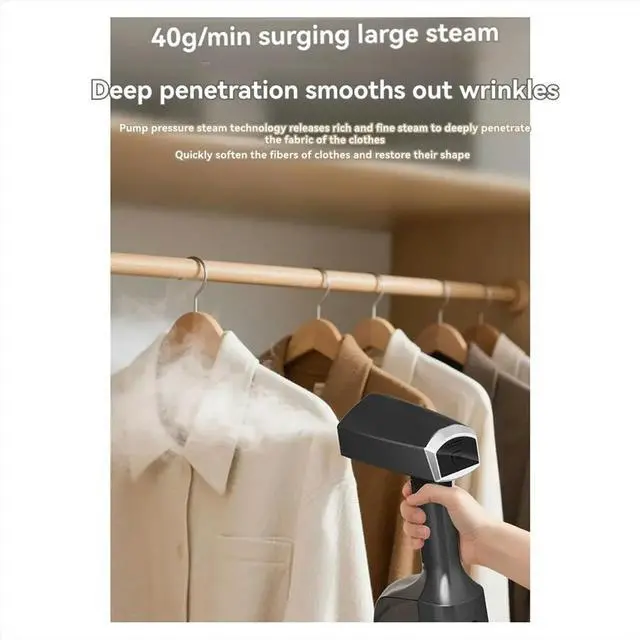 Alt view image 2 of 3 - Handheld Dry and Wet Garment Steamer 2500W Electric Fabric Steam Iron 350ml for Clothes Ironing Handheld Steamer EU Plug