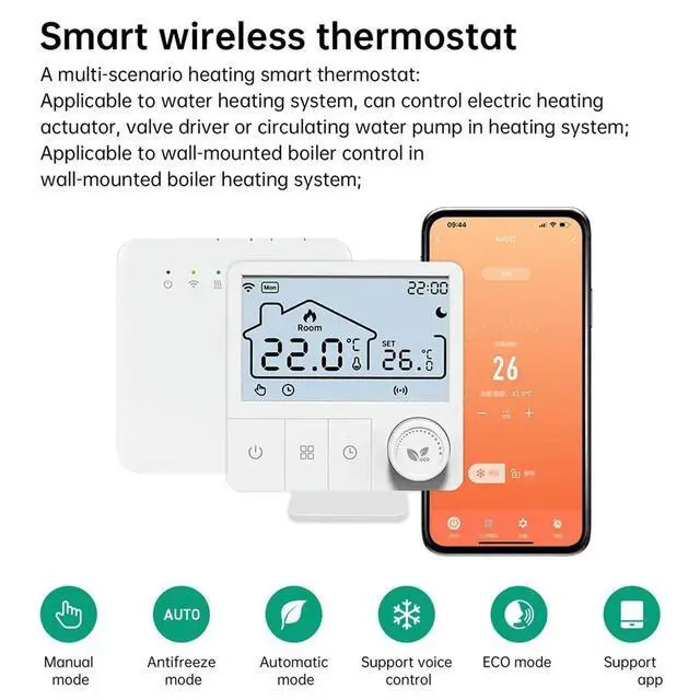 Alt view image 3 of 6 - Tuya Boiler Thermostat Heating Room Thermostats,Heating Programmable Thermostat Heating Controller