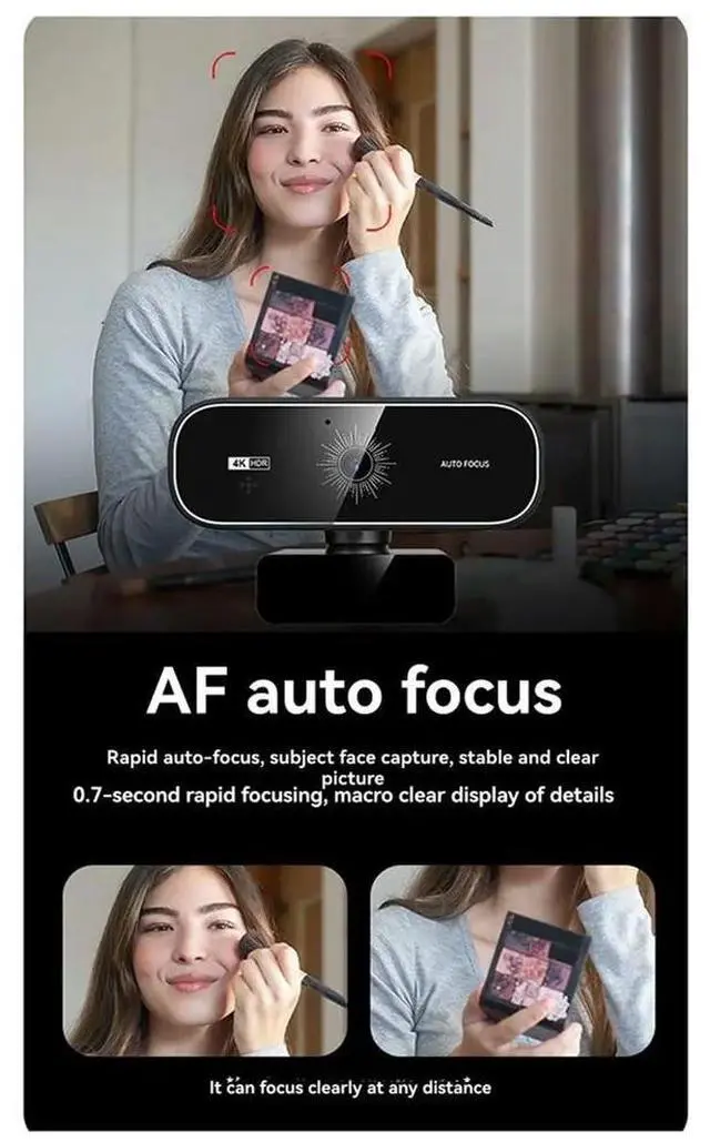 Main image of uyuy 4K Webcam with Remote Control Privacy Cover Webcam Plug & Play for PC Laptop/Desktop Video Calling