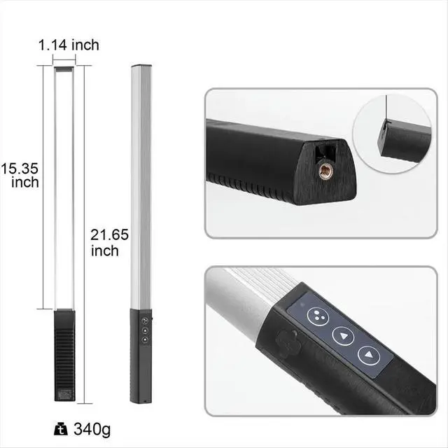 Alt view image 2 of 6 - LED Video Light with Remote Control 3000K-6000K 36Colors Studio Photo Lighting RGB Stick for Vlog Recording