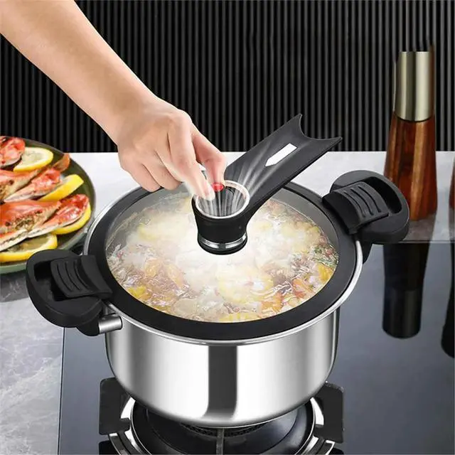 Alt view image 3 of 6 - Pressure Cooker Fast Cooking Stew Pot Pressure Cooker Stainless Steel Fast Cooking Multifunctional Kitchen Tool