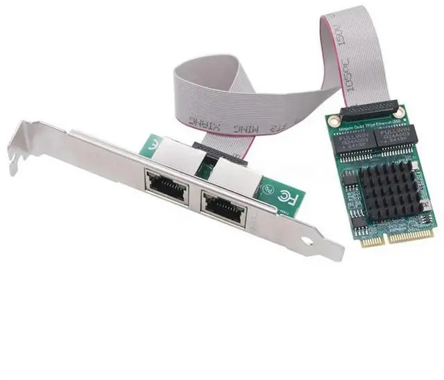 Main image of Mini PCIE to Dual Port RJ45 Gigabit Ethernet Network Adapter I350-AM2 2 Port Wired Server Network Card Integrated Type