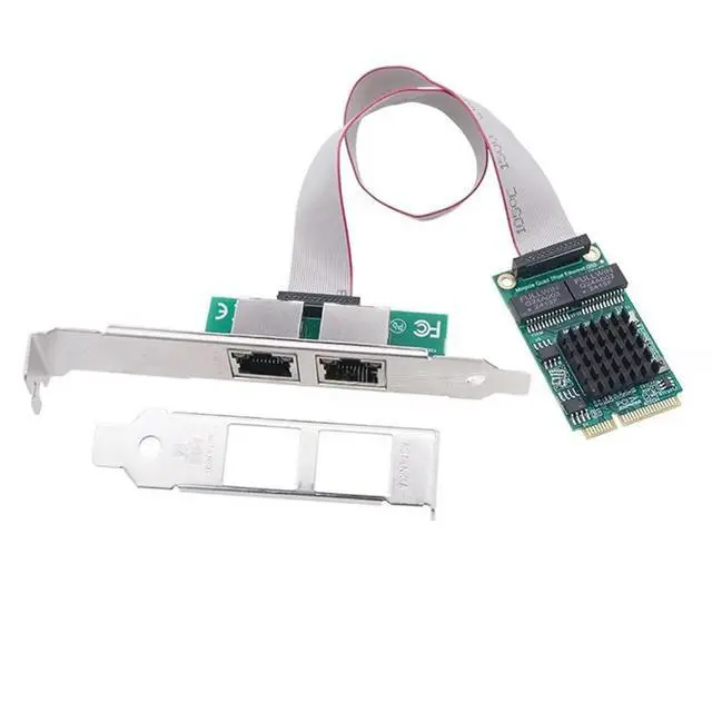Alt view image 3 of 6 - Mini PCIE to Dual Port RJ45 Gigabit Ethernet Network Adapter I350-AM2 2 Port Wired Server Network Card Integrated Type