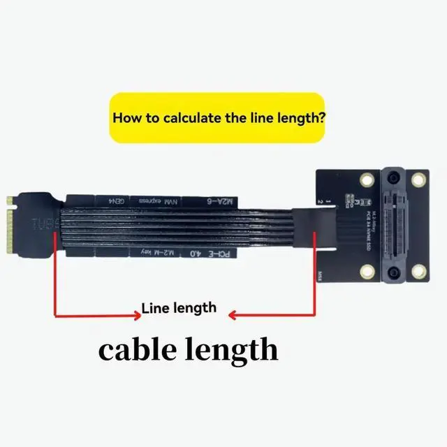 Main image of M.2 M-EKY High-Speed Extension Cable PCIe 4.0 M.2 NVMe SSD Extension Cable Silver-Plated Wires M.2 Vertical Socket 15cm