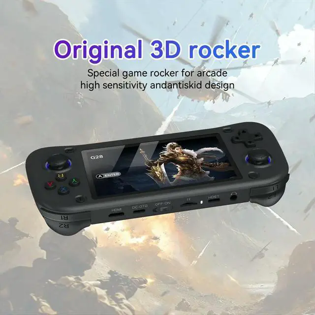 Alt view image 2 of 3 - G28 Retro Handheld Video Game Console 128G 20000+Game 4.3 Inch Screen Linux Pocket Player for PSP/PS1/N64 Simulator C