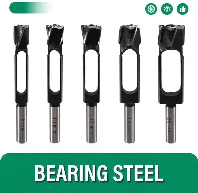 Main image of 5Pcs 8-20mm Woodworking Drill Bit High Speed Steel Round Bar Cutter Round Wood Tenon Drill Bit Sleeve Hole Drill