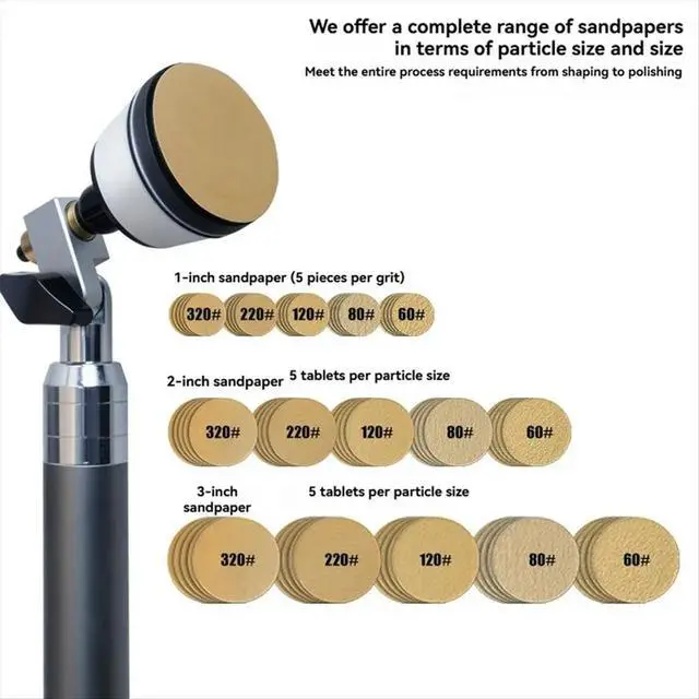 Alt view image 2 of 6 - Woodworking Hand-Held Grinding Suit Aluminum Alloy Adjustable Grinding Disc Handle Polishing Manual Tools with Sandpaper