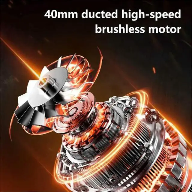 Alt view image 2 of 6 - 340W Violent Blower Wind Pressure Brushless Motor 750G Turbo Jet Fan 12000mAh Dust Blowing 40MM Cleaning Air Blower