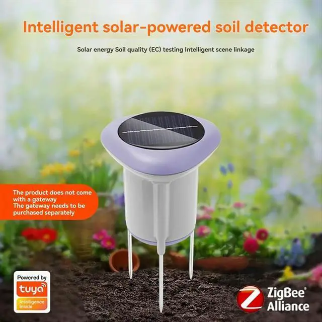 Alt view image 3 of 6 - Tuya Zigbee Soil Sensor Solar Temperature Humidity Soil Tester with Gateway Planting Temperature Humidity Meter