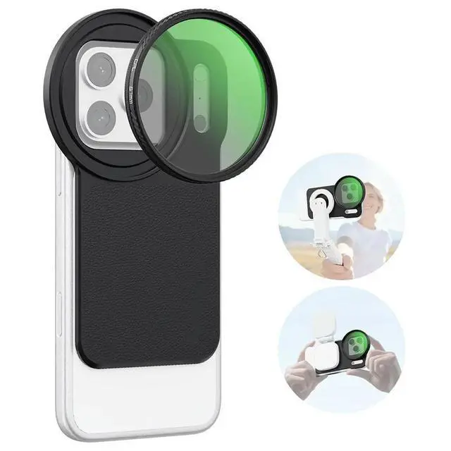 Alt view image 2 of 6 - 6.9" Magnetic Phone Lens Filter Mount for MagSafe 12-17 Pro Max & 14-16 Plus,Snap-on Camera Filter Holder Adapter