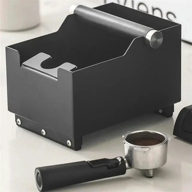 Alt view image 2 of 3 - Coffee Knock Box Anti Slip Shock-Absorbent Espresso Grind Grounds Container Dump Waste Bin Cafe Accessories Tool
