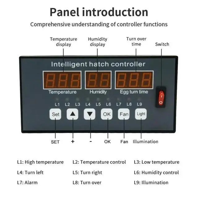 Alt view image 3 of 6 - ligent Digital Temperature Humidity Automatic Incubator XM-16 Egg Incubator Controller Control System Egg Brooder
