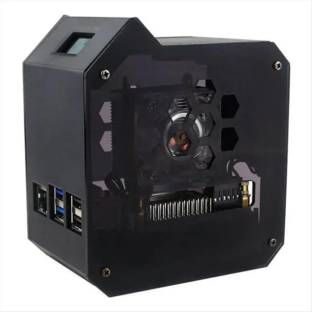 Alt view image 2 of 6 - uyuy For Raspberry Pi 5 ABS Mini Tower Case Kit Copper Tube Ice Tower Fan PWM JST RGB LED for RPI 5 Pi5