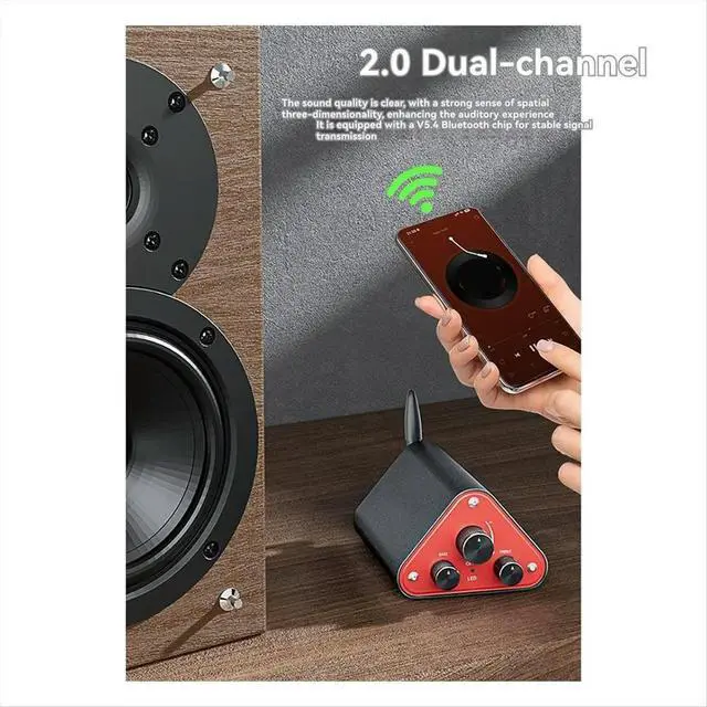 Alt view image 2 of 6 - HiFi Stereo Amplifier 2CH HiFi Receiver High-Fidelity Sound Compact Design Ideal for Home Audio Systems