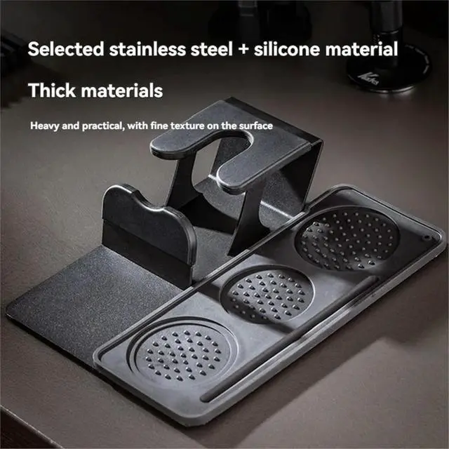 Alt view image 3 of 6 - Coffee Tamper Base Silicone Tamper Pad Anti-Slip Tamper Base Handle Pad Corner Pad Powder Hammer Pad for 51-58mm Handles