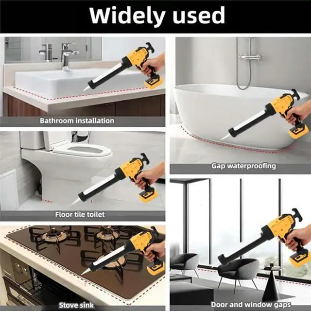 Alt view image 3 of 6 - Electric Caulking Gun with 6-Speed Adjustment and LED Light for Dewalt 20V 18V
