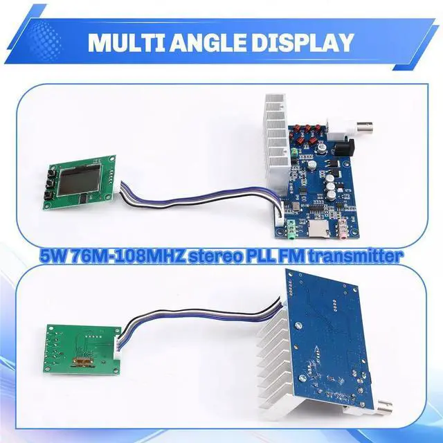 Main image of DIY Kits 5W 76M-108MHZ 7W Max Stereo PLL FM Transmitter Suite DIY Kits Power Frequency Adjustable Volume + LCD Display