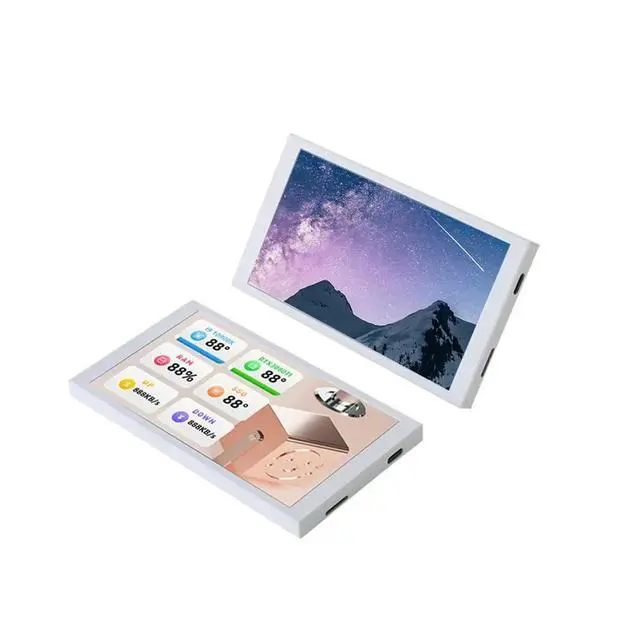 Alt view image 2 of 6 - Turing 5.2Inch IPS Type-C Secondary Monitor Display Case for CPU GPU RAM Monitoring with USB Interface White