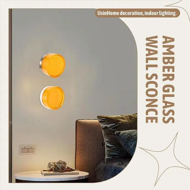 Alt view image 5 of 6 - 2pc Modern Wall Light Sconce Round Wall Lamp Living Room Aisel Corridor Bedroom Bathroom Home Decoration Indoor Lighting