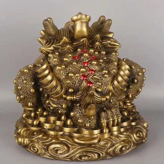 Alt view image 5 of 6 - Feng Shui Copper Animal Toad Ornament Toad Three-Legged Living Room Store Desktop Figurines