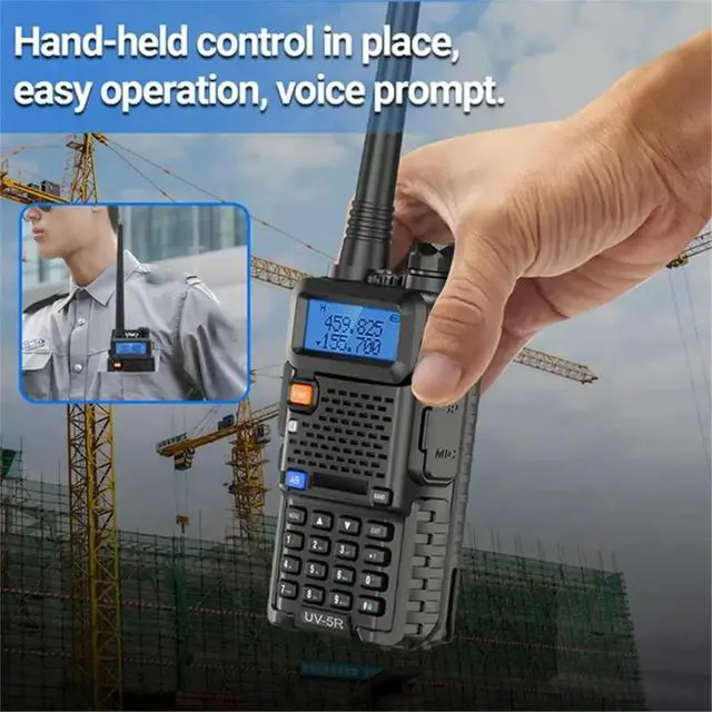 Alt view image 6 of 6 - UV-5R Walkie Talkie 5W Two Way Radio VHF UHF 136-174MHz 400-520MHz Dual Band Ham Radio Station Receiver EU Plug